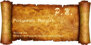 Potyondi Margit névjegykártya
